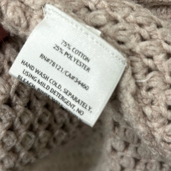 Eileen Fisher M Open Knit Oatmeal Cardigan Sweater Cozy Waterfall Style - Picture 5 of 9